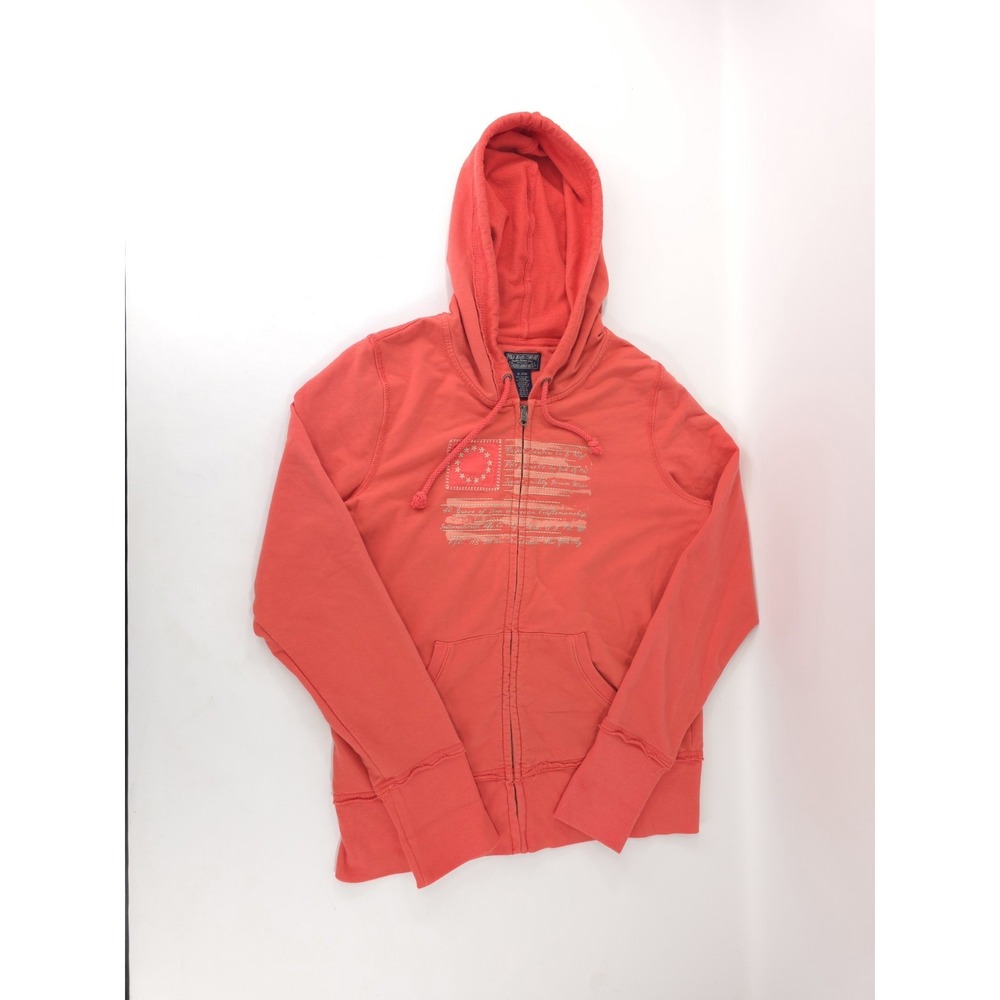 Ralph Lauren Sweater Adult XL Pink Flag Hoodie Zip Up Pockets American